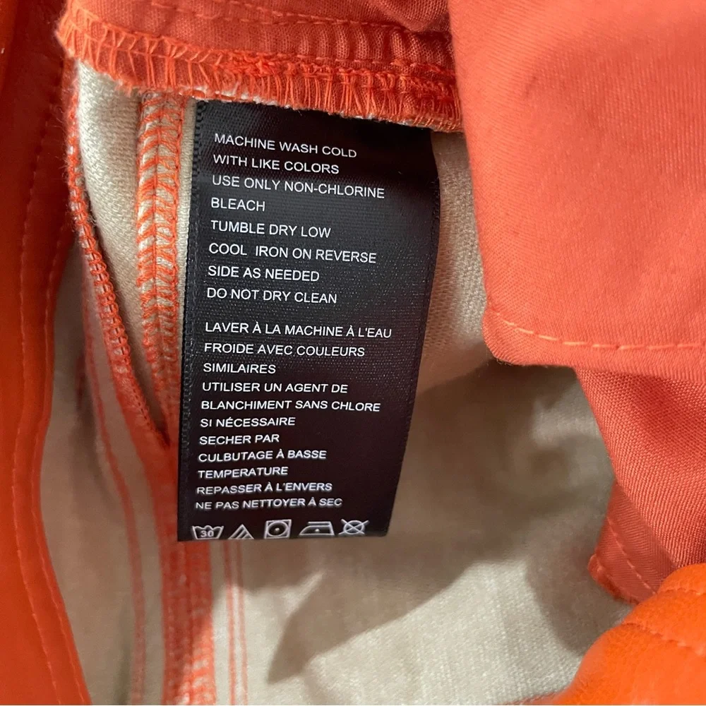 We The Free Free People Orange‎ Vegan Leather Paneled Straight Leg Pants Size 2